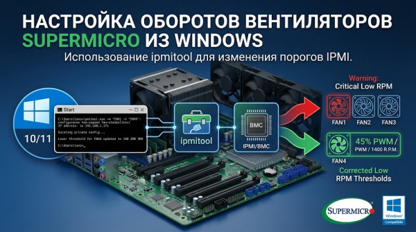 Исправление работы вентиляторов на Supermicro из под windows
